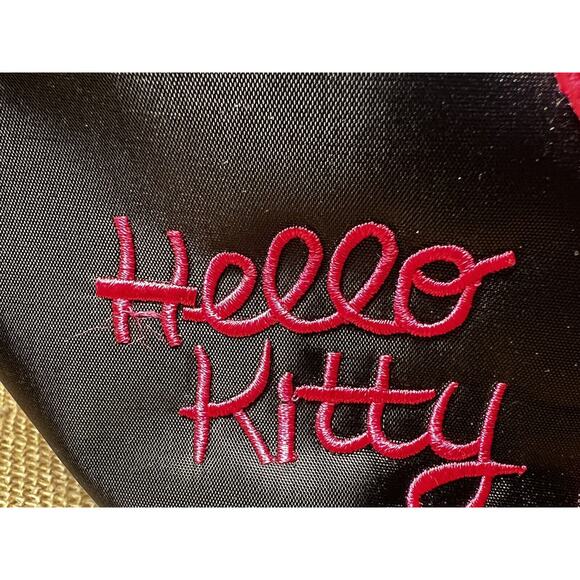Hello Kitty (For Sale in Japan Only) Nylon Embroidered Black Wristlet Bag - Picture 6 of 10